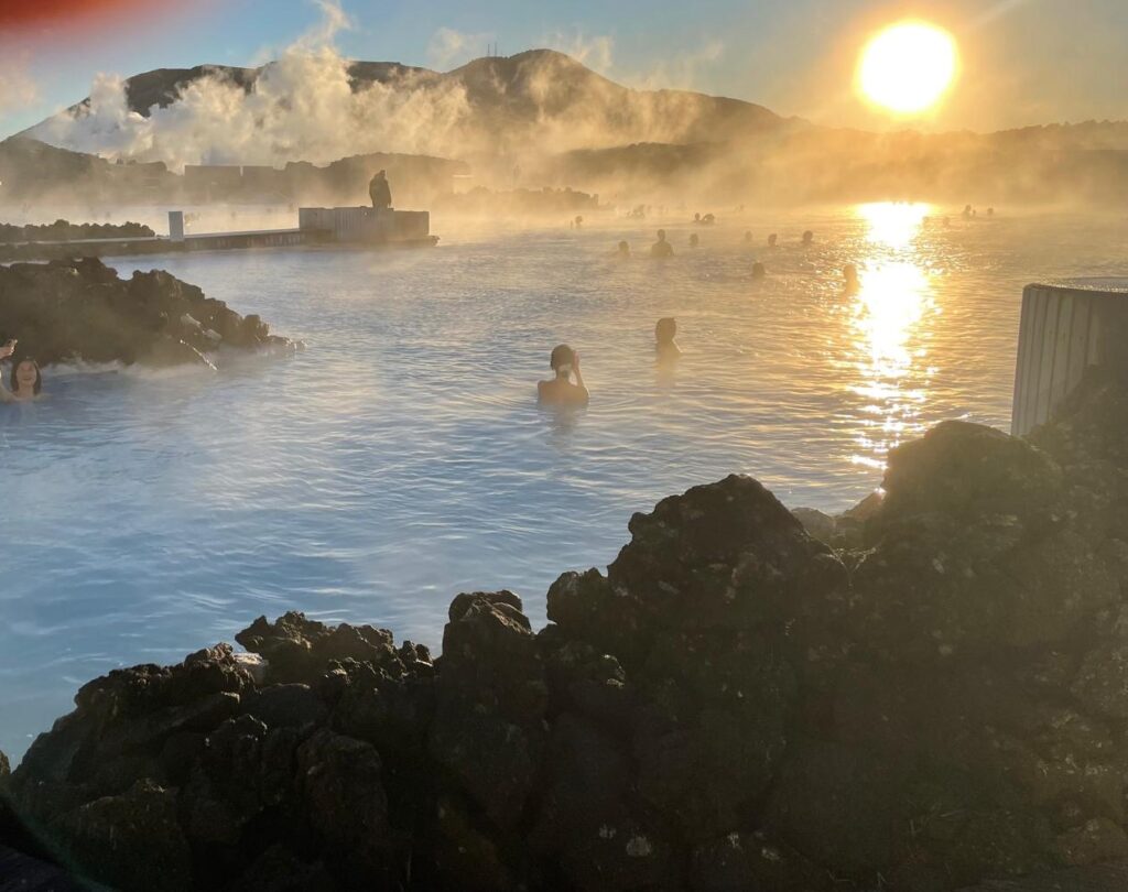 sunset over the blue lagoon