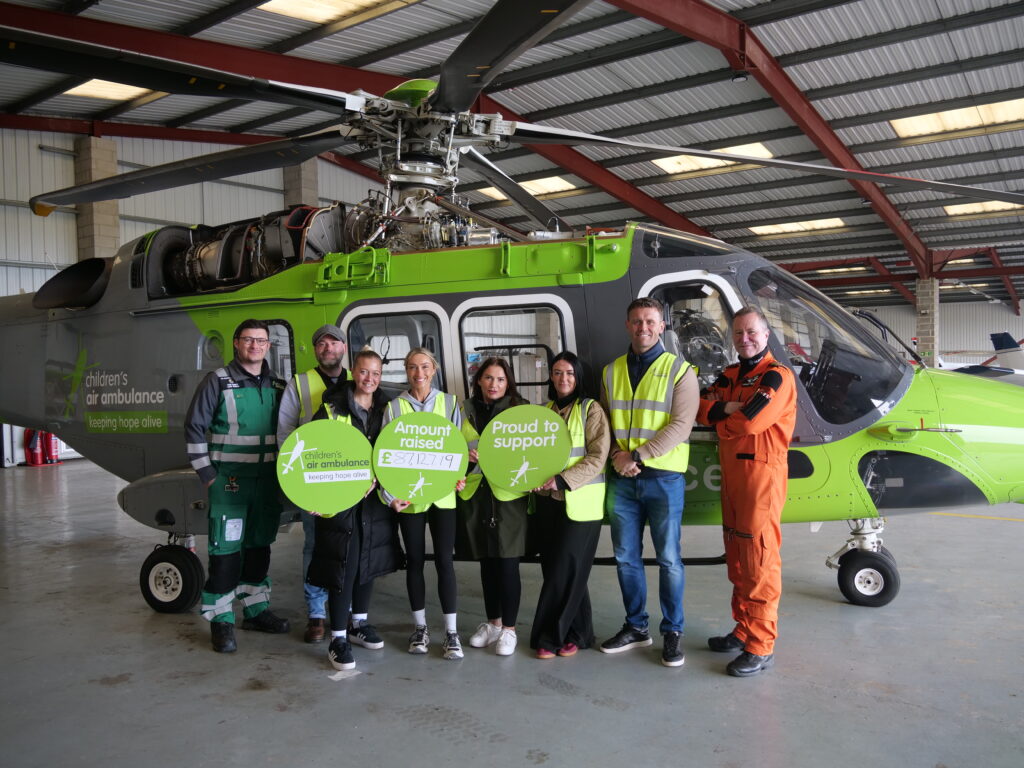 Cheque presentation at the National Children's Air Ambulance