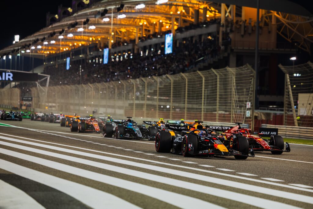 Bahrain Race Course at night