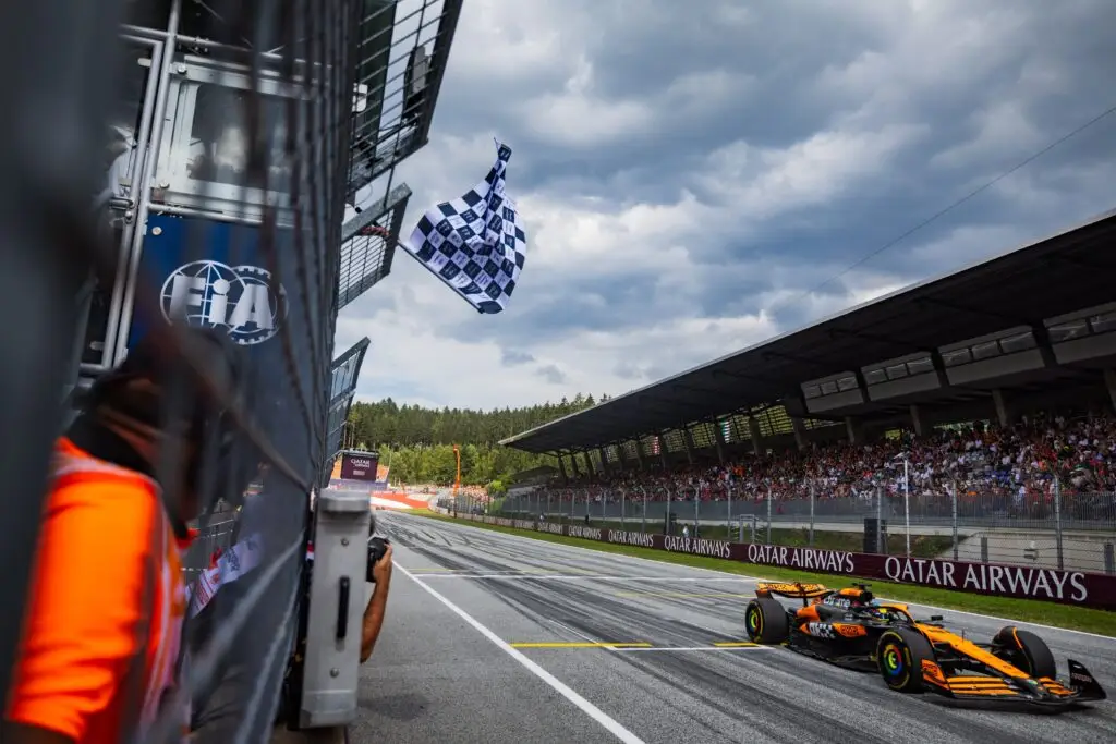 Checkered flag at the Austrian Grand Prix