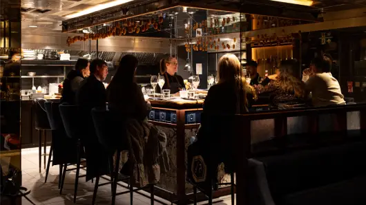 Diners at the Lucky Cat
