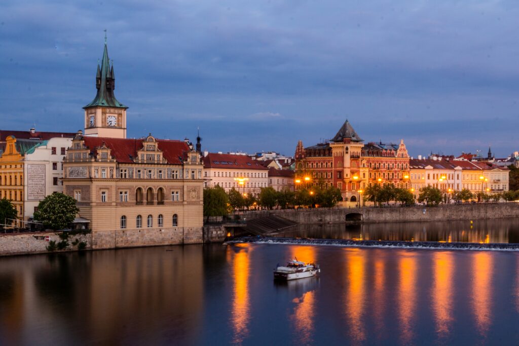 Evening river cruise on the Vltava River