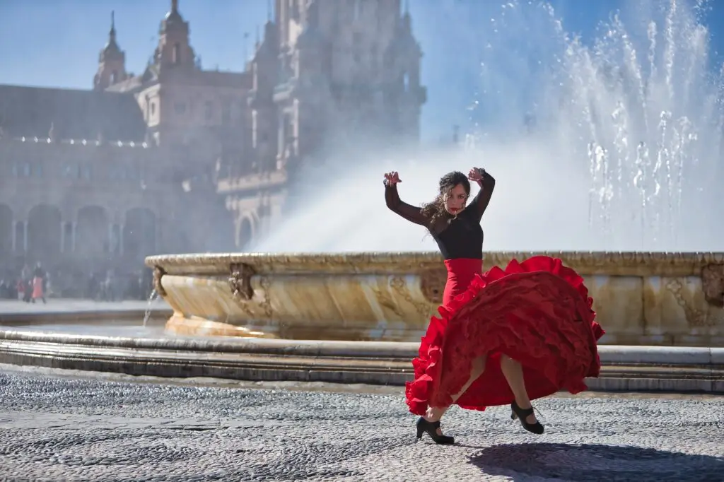 Lady dancing the flamenco in Seville